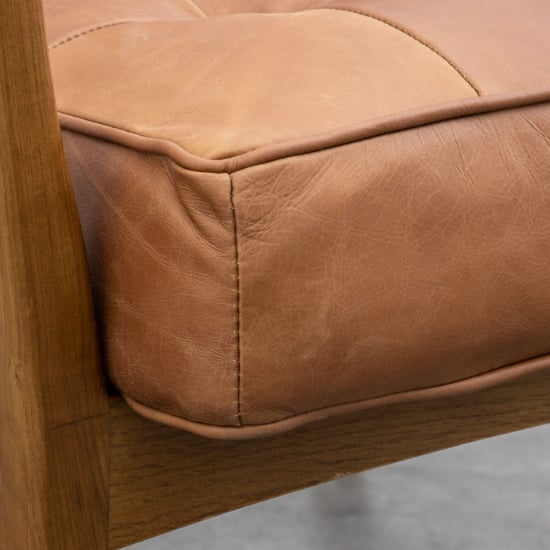 Hombre Leather Armchair With Oak Frame In Vintage Brown