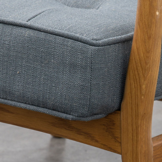 Hombre Leather Armchair With Oak Frame In Dark Grey