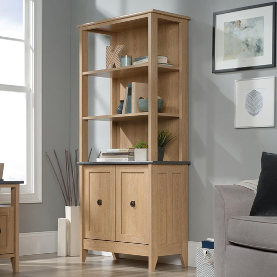 Photo of Home wooden bookcase with 3 shelves in dover oak