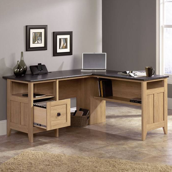 Home Wooden L-Shaped Computer Desk In Dover Oak_2