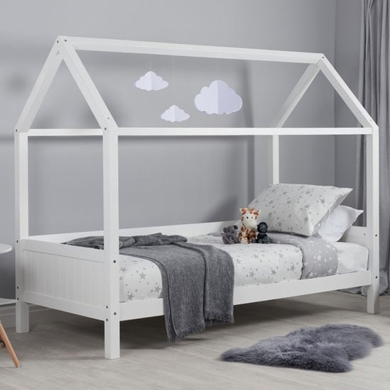 Read more about Home wooden single bed in white