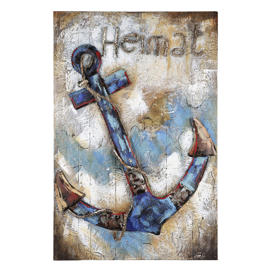 Homeland Picture Metal Wall Art In Blue And Brown_2