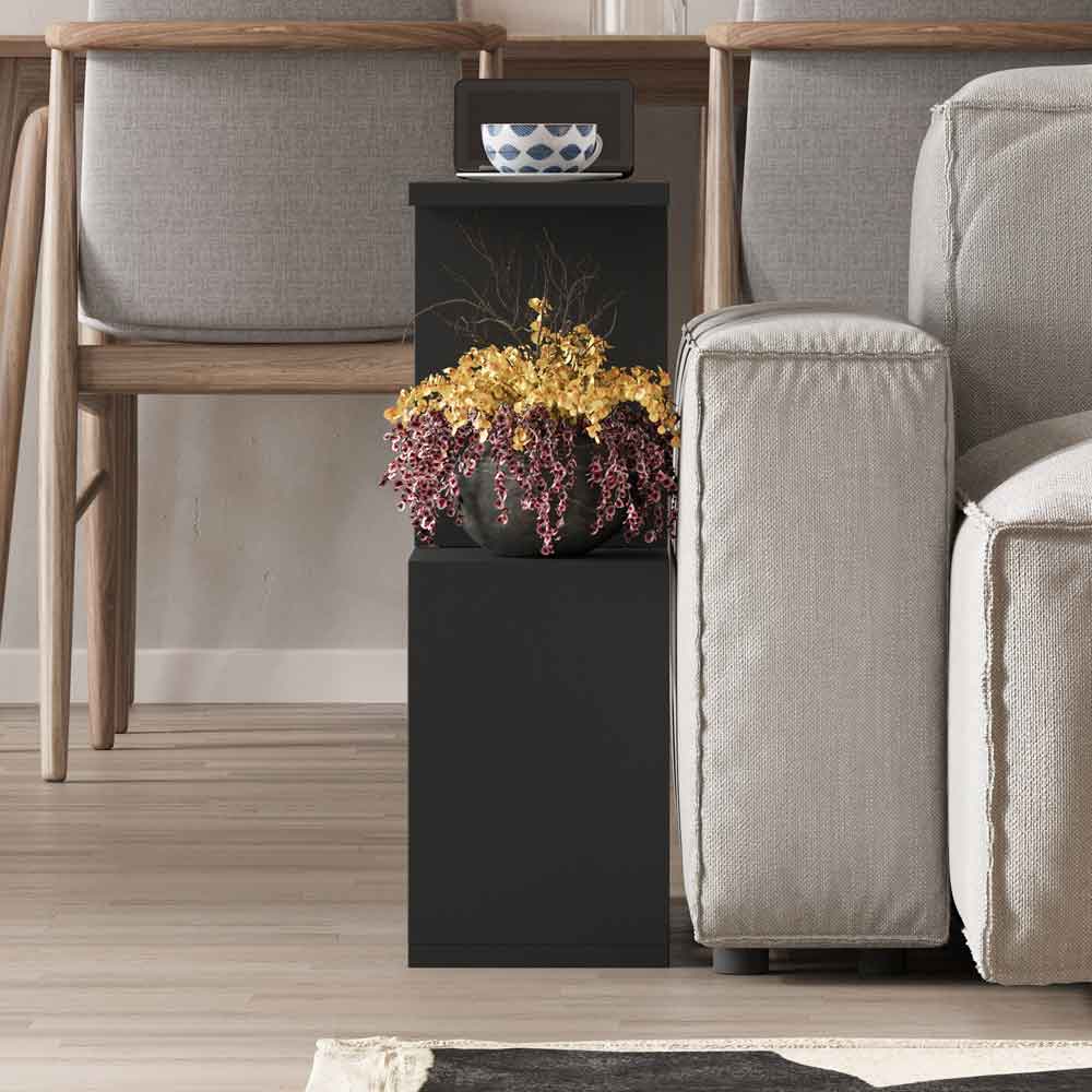 Homemania Wooden Side Table in Silky Black