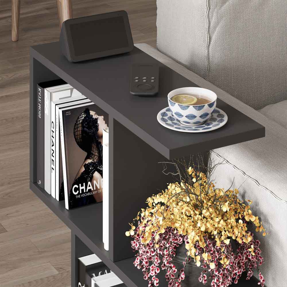 Homemania Wooden Side Table in Silky Black