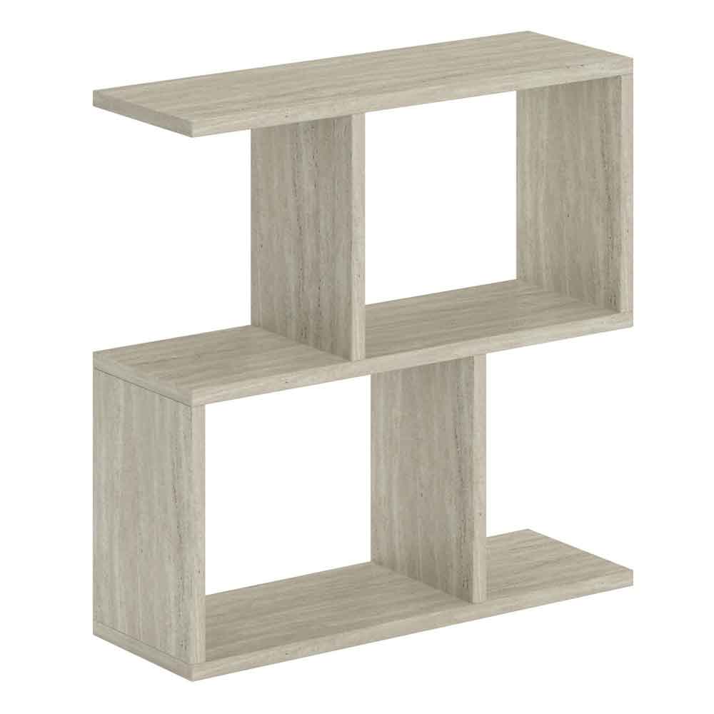 Homemania Wooden Side Table in Travertine Marble Effect