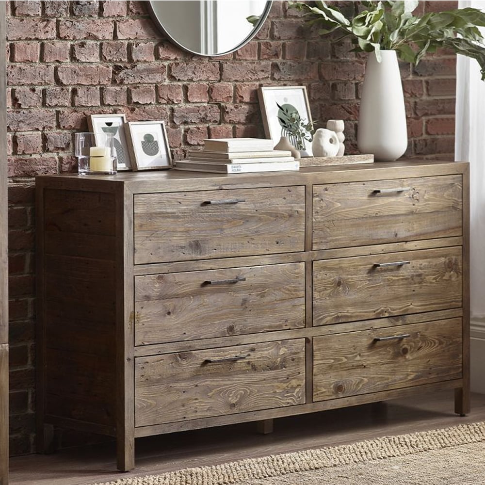 Read more about Homer wooden chest of 6 drawers in brown