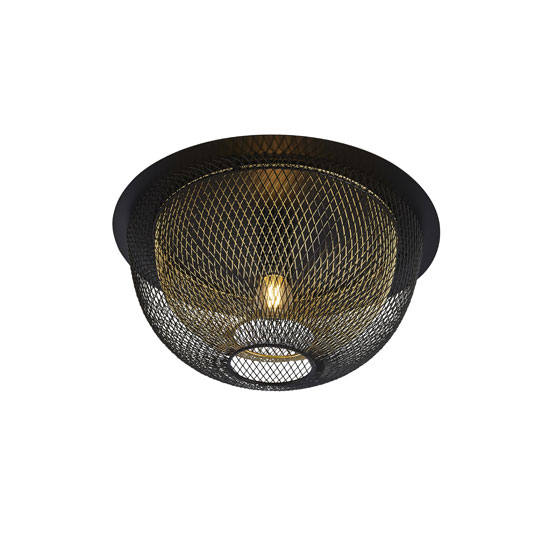 Read more about Honeycomb ceiling light in black outer with gold inner