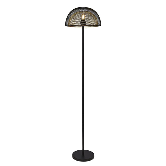 Product photograph of Honeycomb Floor Lamp In Black Outer With Gold Inner from Furniture in Fashion