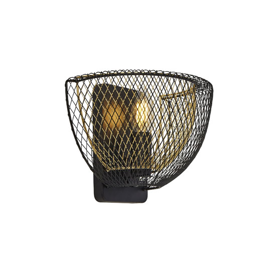 Read more about Honeycomb wall light in black outer with gold inner