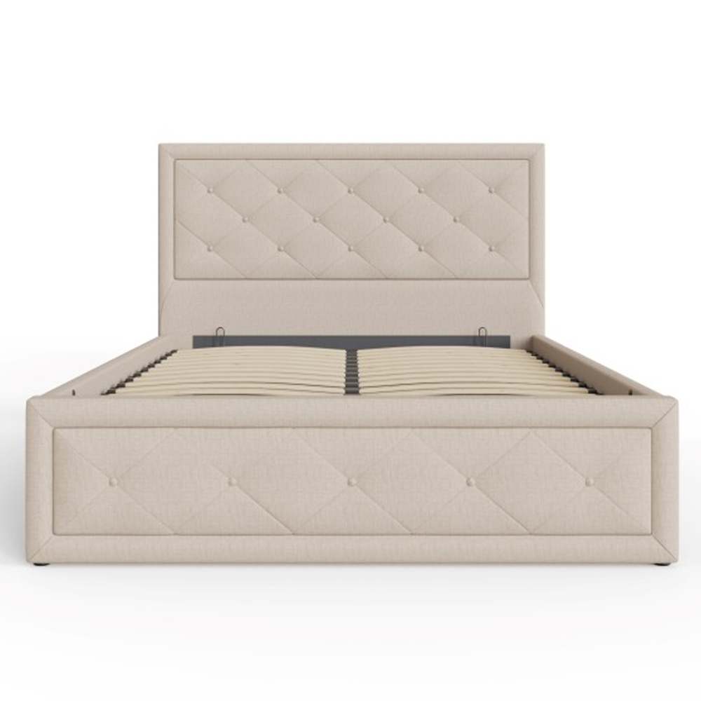 Honiton Fabric Ottoman Storage King Size Bed In Natural