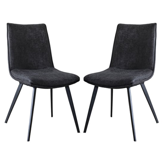 Product photograph of Honks Grey Faux Leather Dining Chairs In A Pair from Furniture in Fashion
