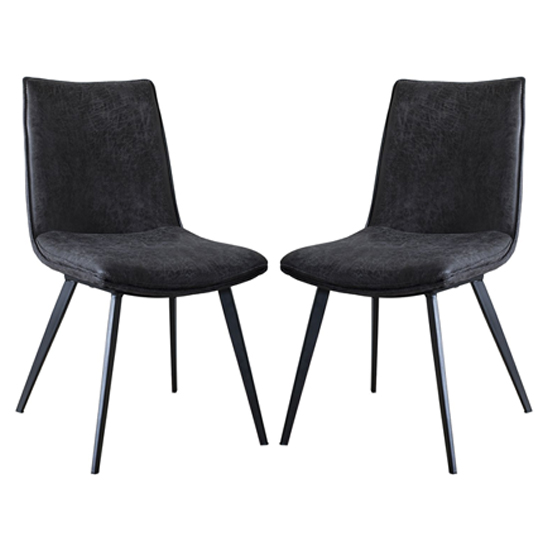 Read more about Honks grey faux leather dining chairs in pair