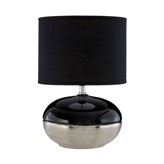 Hontic Black Fabric Shade Table Lamp With Two Tone Base FiF