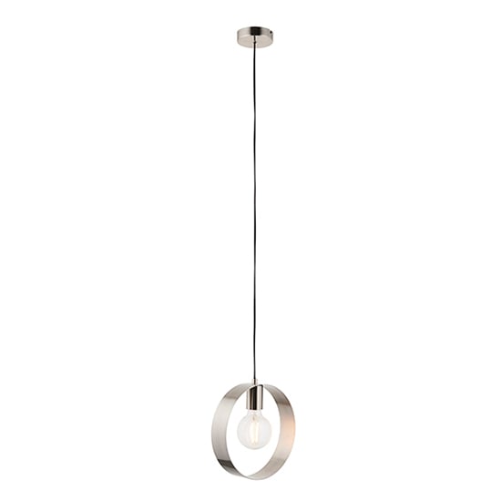 Photo of Hoop 1 light ceiling pendant light in brushed nickel