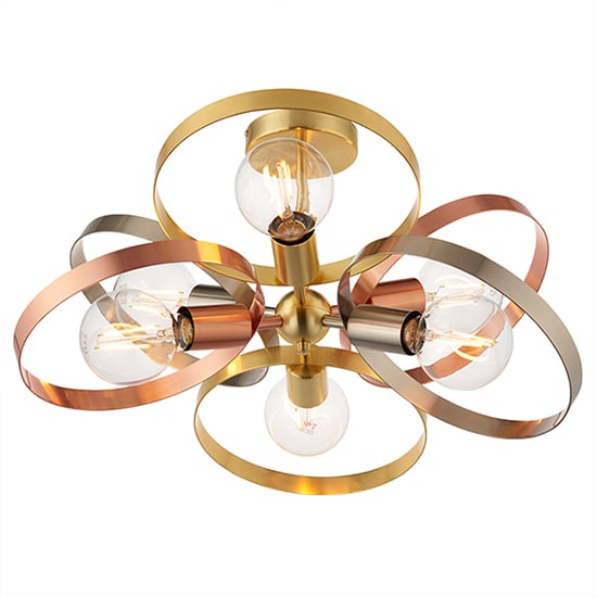 Hoop 6 Lights Ceiling Pendant Light In Brushed Brass_2