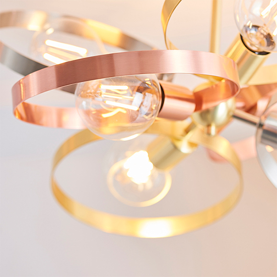 Hoop 6 Lights Ceiling Pendant Light In Brushed Brass_3