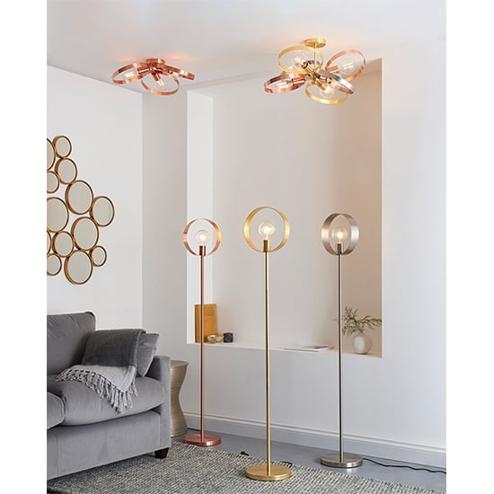 Hoop 6 Lights Ceiling Pendant Light In Brushed Brass_4