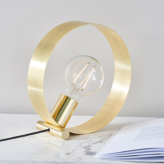Hoop Table Lamp In Brushed Brass_4