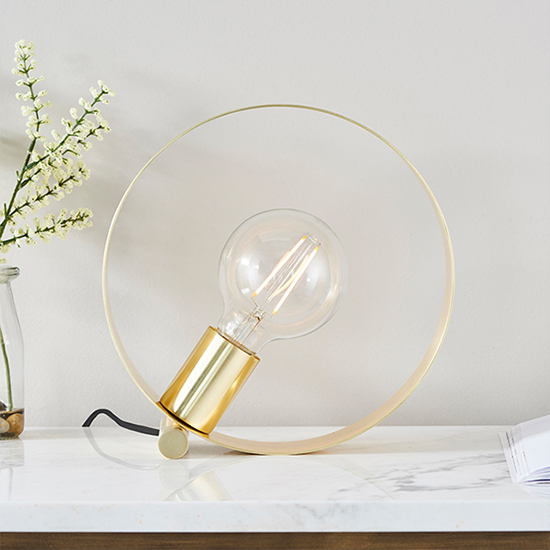 Hoop Table Lamp In Brushed Brass_5