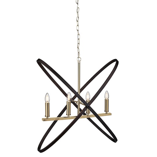 Product photograph of Hoopla 4 Lights Pendant Celing Light In Bronze from Furniture in Fashion