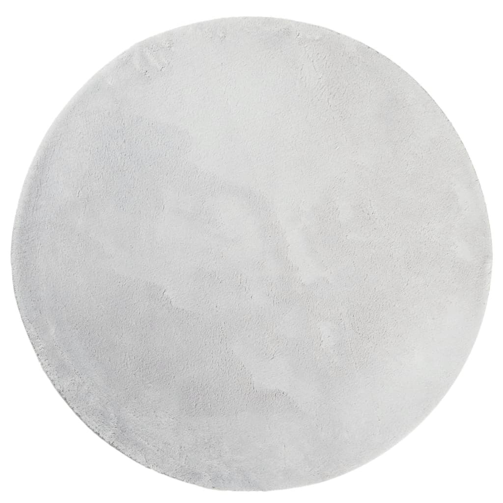 Hopkins 120cm Polyester Round Non-Slip Washable Rug - Grey