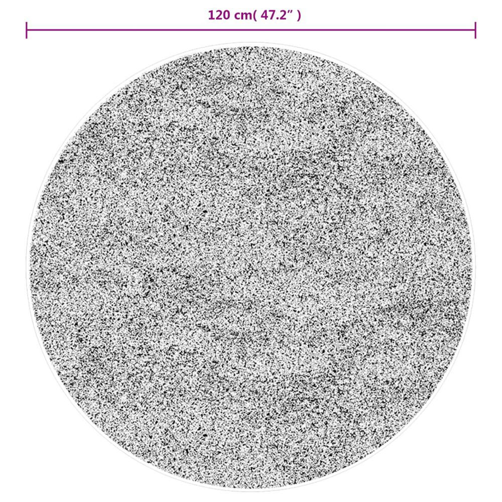 Hopkins 120cm Polyester Round Non-Slip Washable Rug - Grey