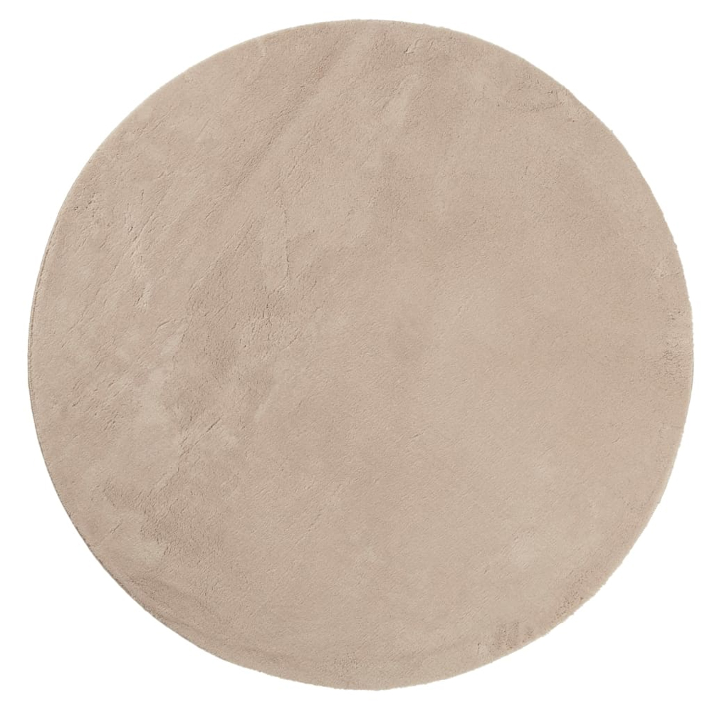 Hopkins 120cm Polyester Round Non-Slip Washable Rug - Sand