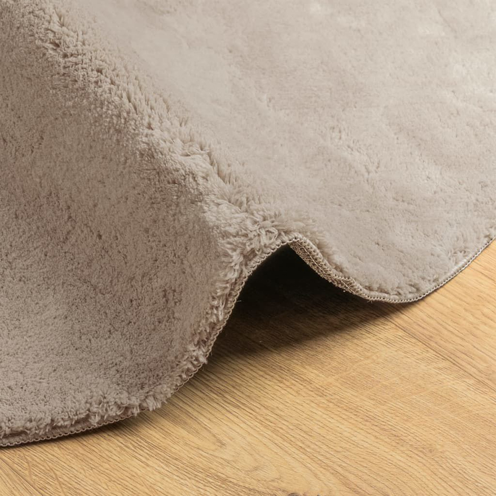 Hopkins 120cm Polyester Round Non-Slip Washable Rug - Sand