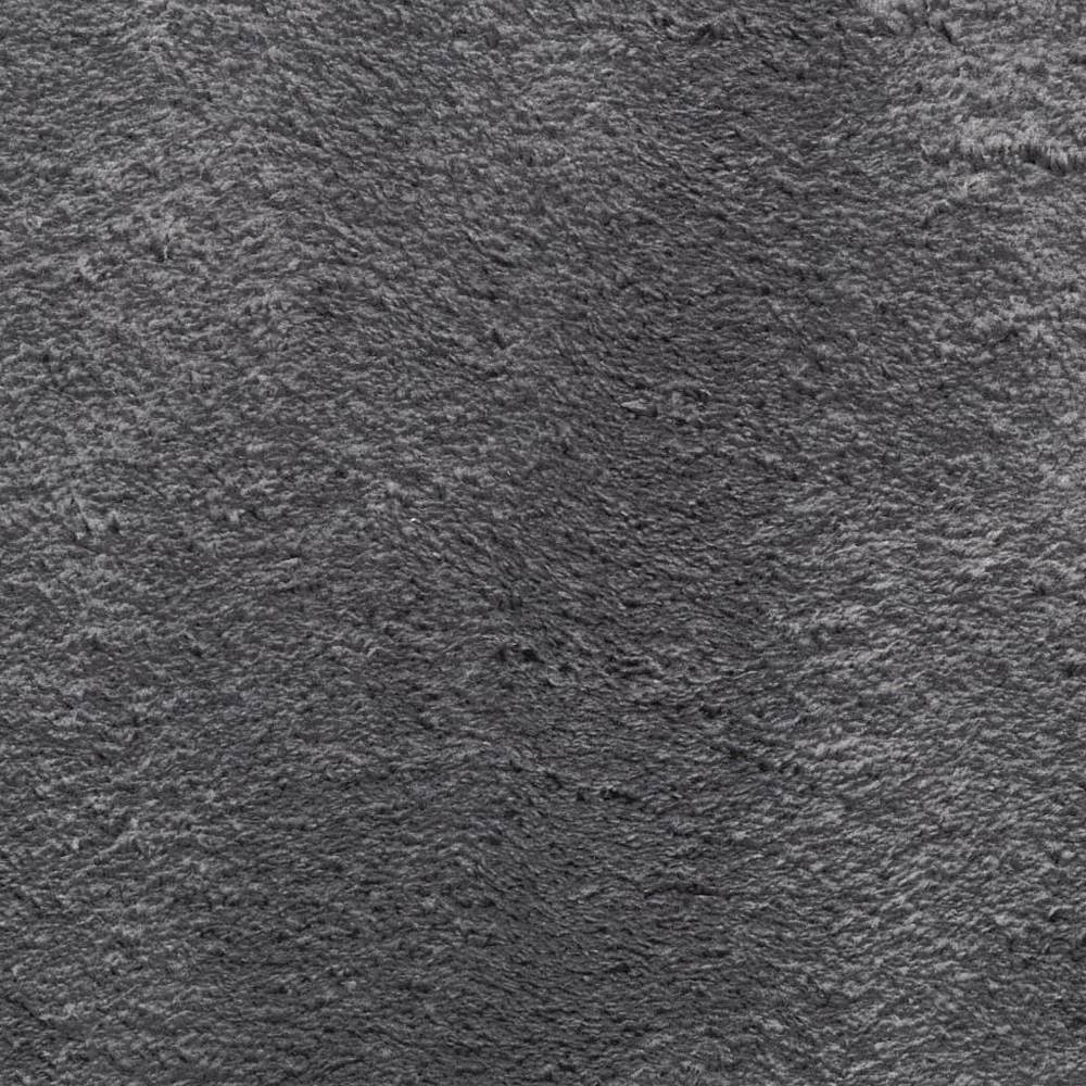 Hopkins 80cm Polyester Round Non-Slip Washable Rug - Anthracite