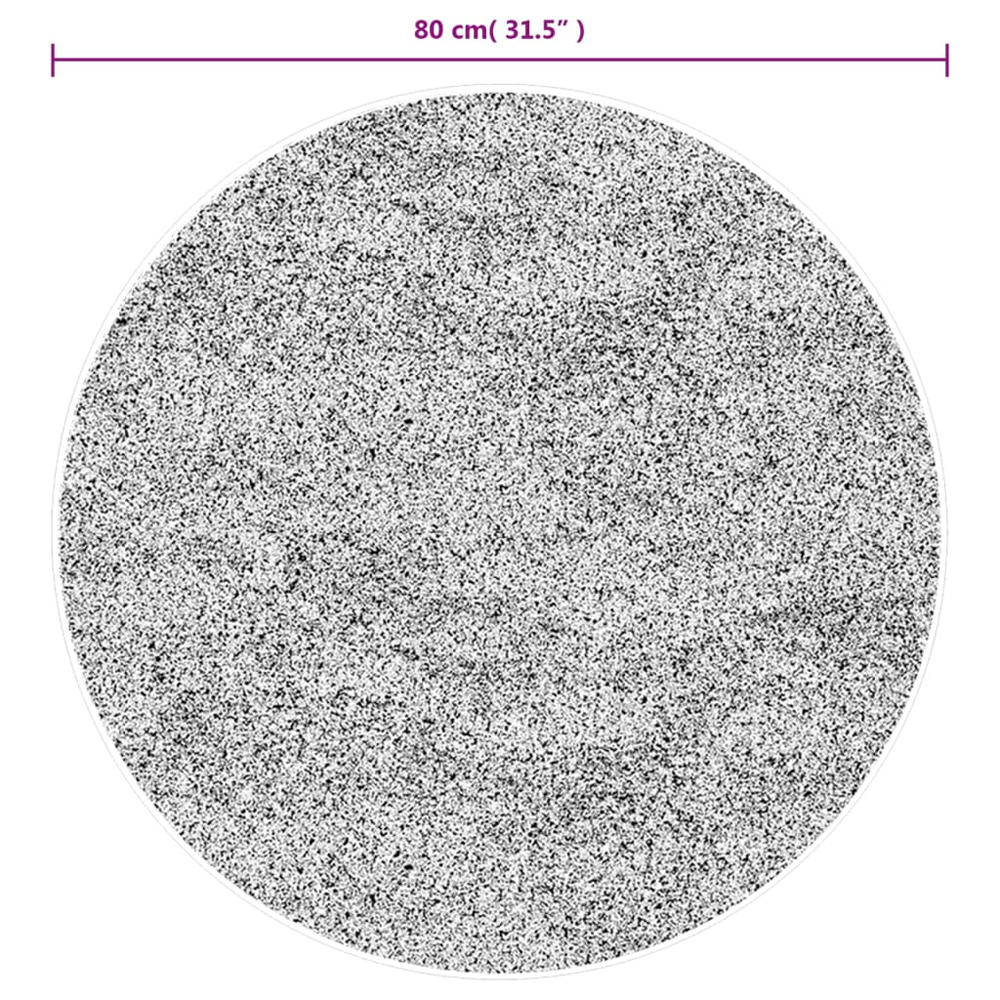 Hopkins 80cm Polyester Round Non-Slip Washable Rug - Anthracite
