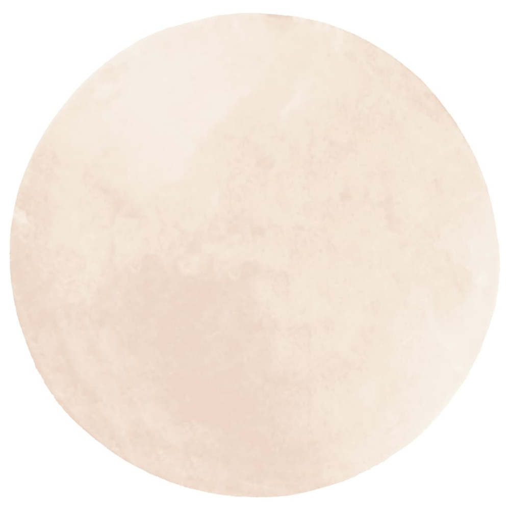 Hopkins 80cm Polyester Round Non-Slip Washable Rug - Beige