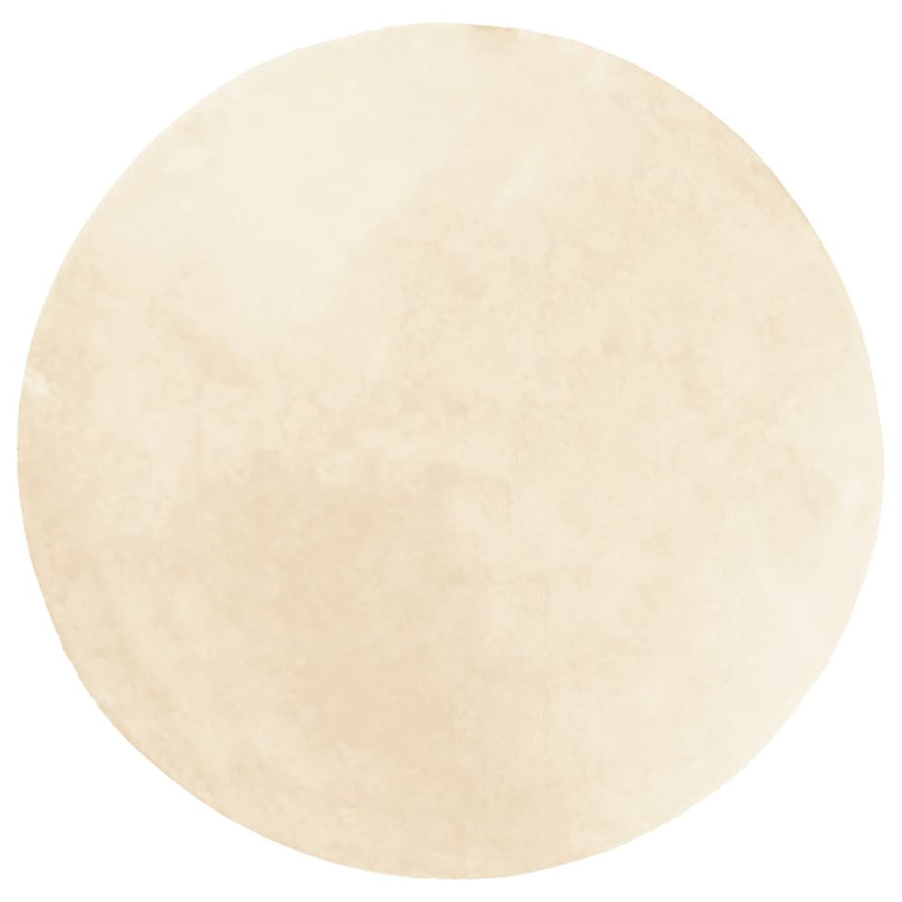 Hopkins 80cm Polyester Round Non-Slip Washable Rug - Cream