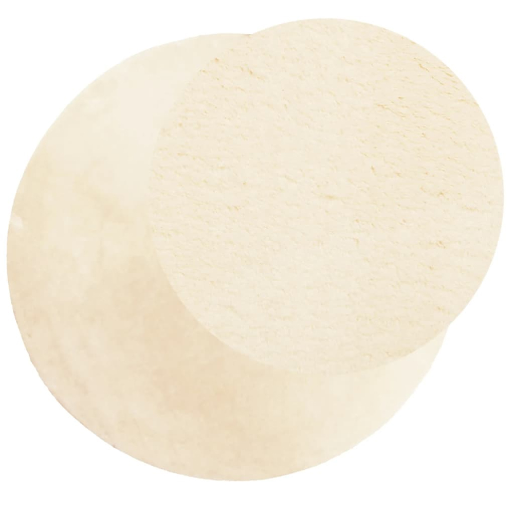 Hopkins 80cm Polyester Round Non-Slip Washable Rug - Cream