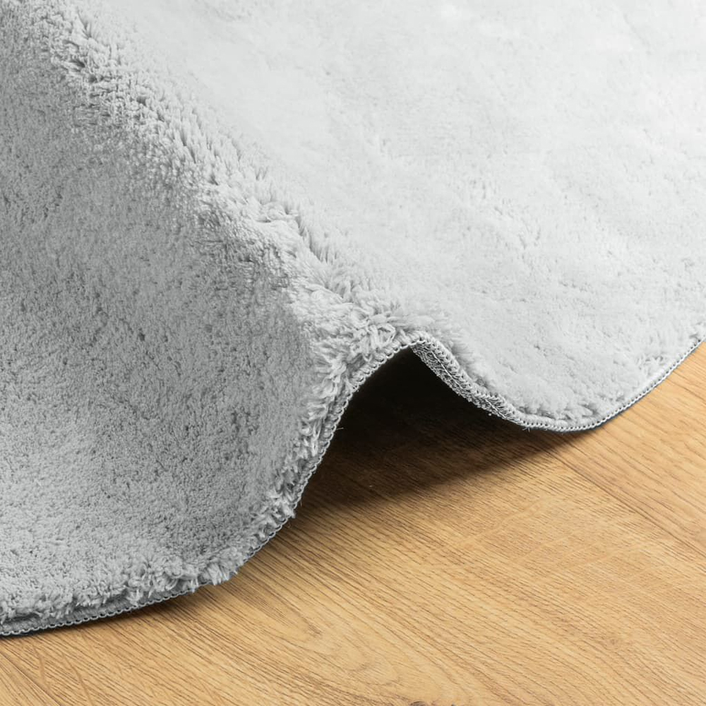 Hopkins 80cm Polyester Round Non-Slip Washable Rug - Grey