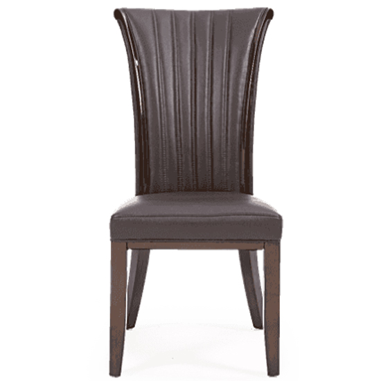 Horizen Brown Bonded Leather Dining Chairs In A Pair_3