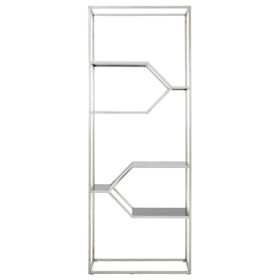 Horizon Silver Bookshelf With Black Glass Shelves Furniture In