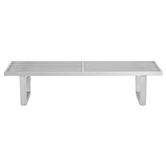 Horizon Stainless Steel Hallway Bench In Silver | FiF