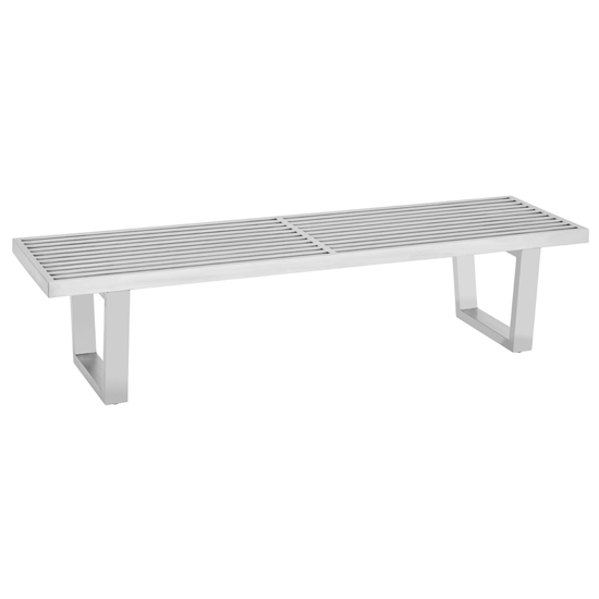 Horizon Stainless Steel Hallway Bench In Silver | FiF