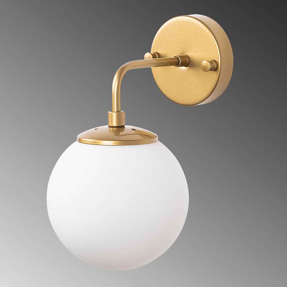 Horn Metal Wall Lamp in Gold and White