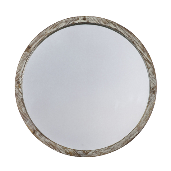 Read more about Horsens large round wall mirror in grey wash
