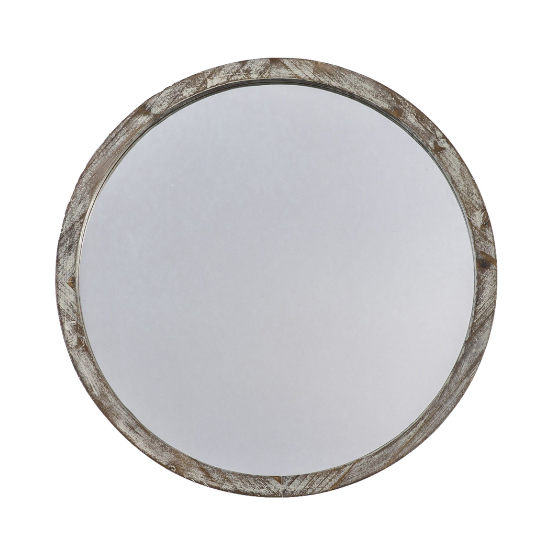 Product photograph of Horsens Small Round Wall Mirror In Grey Wash from Furniture in Fashion