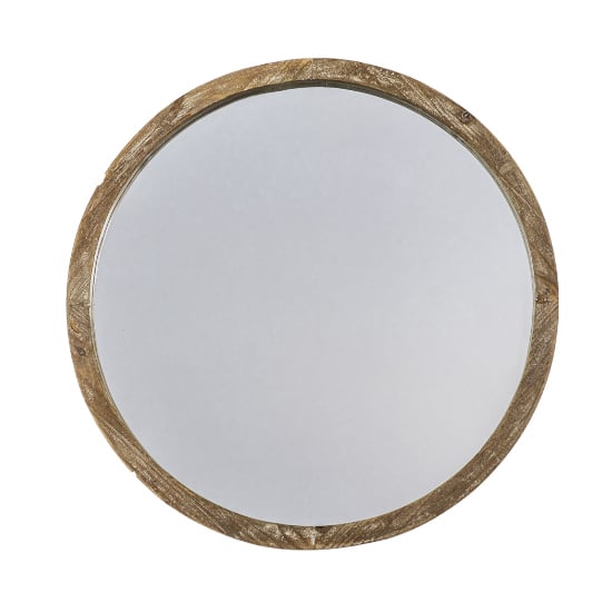 Product photograph of Horsens Small Round Wall Mirror In Natural from Furniture in Fashion
