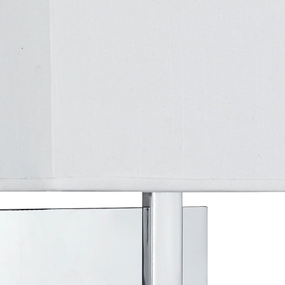 Hotel White Fabric Shade Wall Light In Chrome