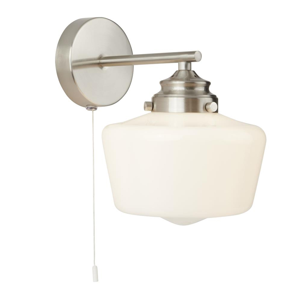 Read more about Housie opal glass wall light in satin silver