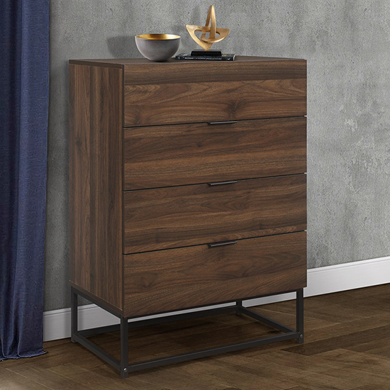 Read more about Houston wooden chest of 4 drawers in walnut