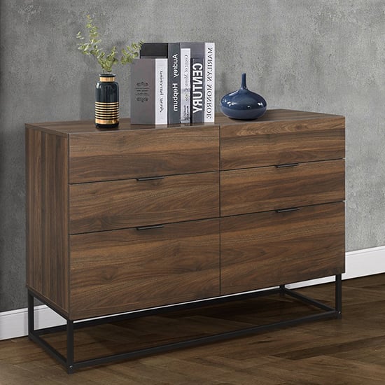 Read more about Houston wooden chest of 6 drawers in walnut