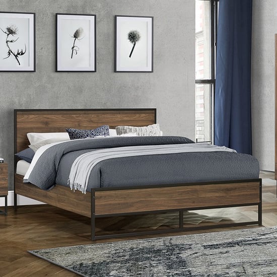 Photo of Houston wooden double bed in walnut