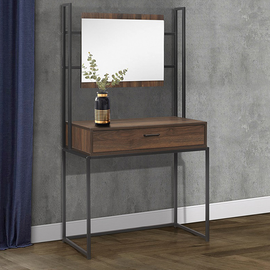 Photo of Houston wooden dressing table and mirror in walnut