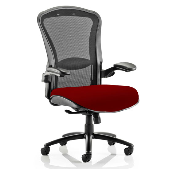 Read more about Houston heavy black back office chair with ginseng chilli seat