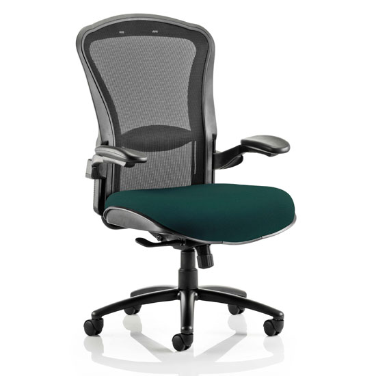 Photo of Houston heavy black back office chair with maringa teal seat